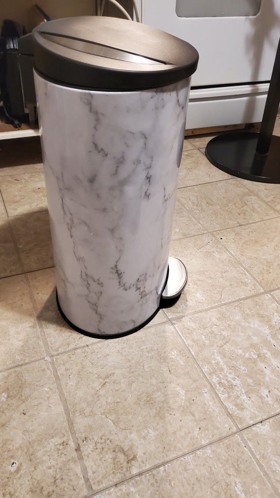Marble Garbage Can 