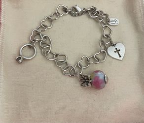 James Avery Heart Bracelet with 3 Charms