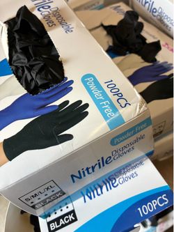 1000, size small black powder free nitrile gloves