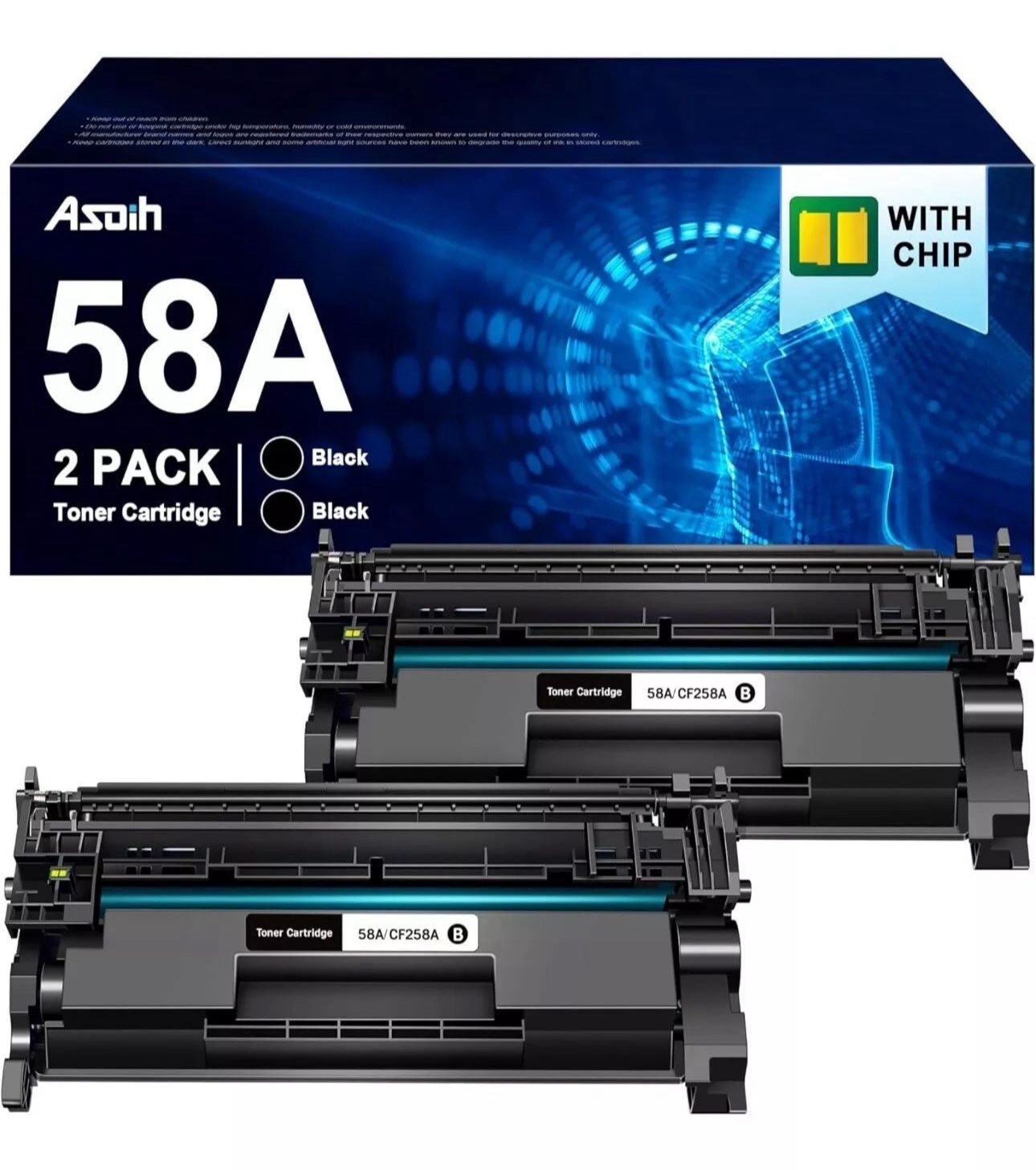Asoih 58A CF258A Toner Cartridge Replacement for HP 58A 58X Black Toner