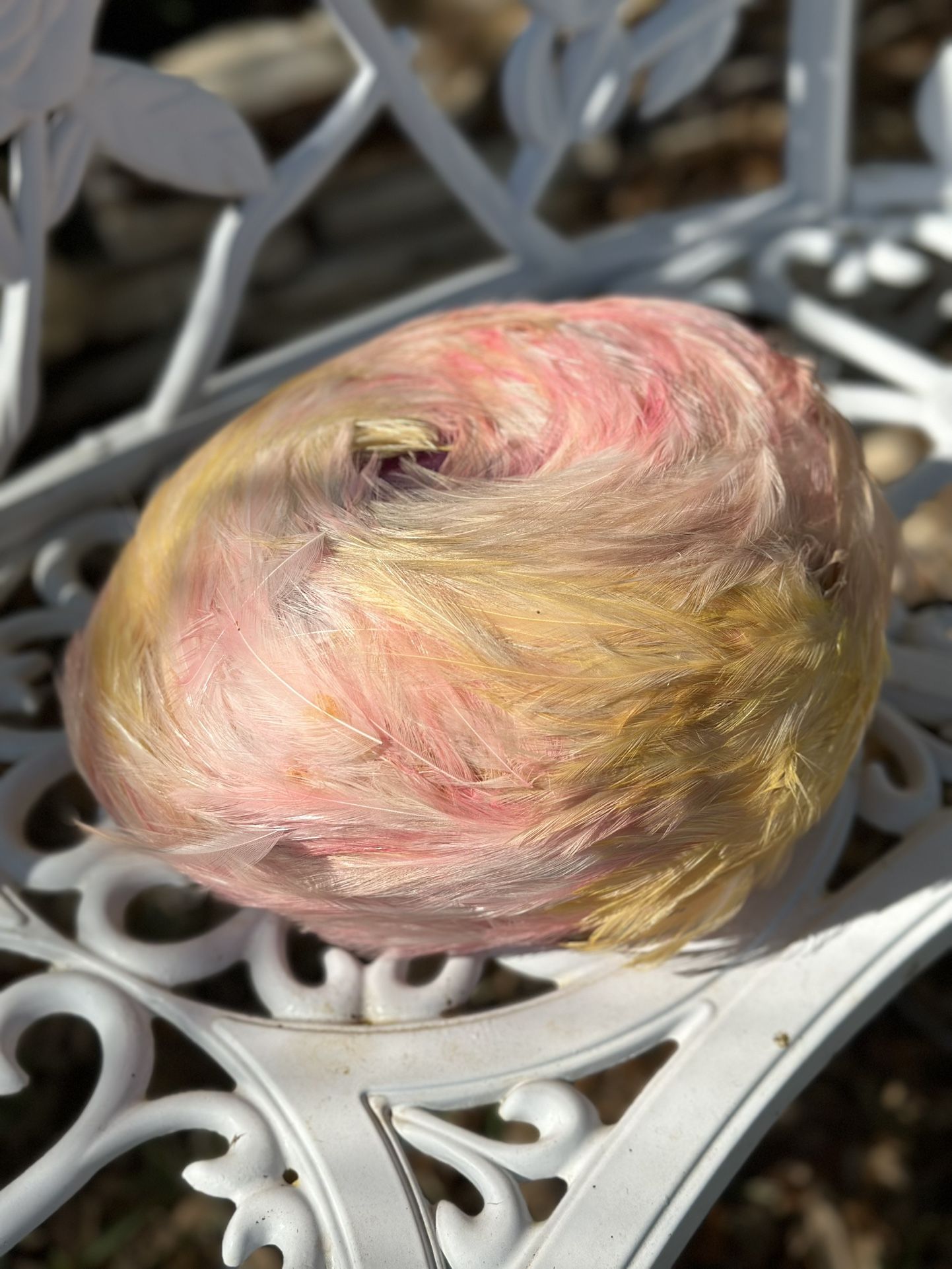 Vintage Christian Dior Pink Feather Hat