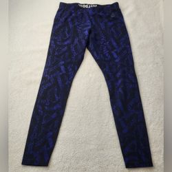 Nike Just Do It Blue/Black Pattern Leggings Women's Size Large