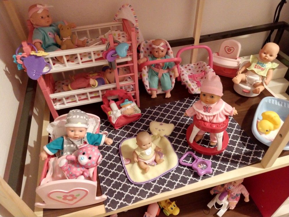 Circo mini baby doll lot. Can be used for American girl or other 18 inch doll nursery .