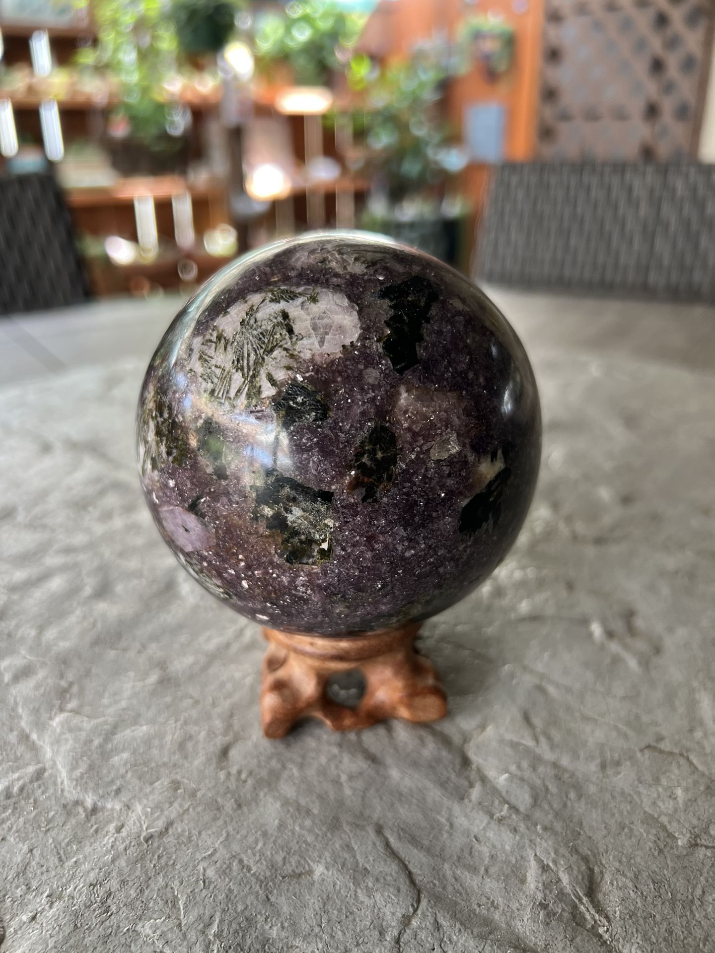 Rare Charoite Sphere, Large Purple, Pink, Gold Crystal Orb