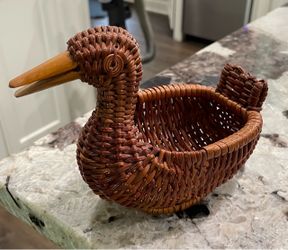 vintage small wicker duck decor