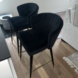 Black and Gold Bar Stools ( Set of 2) 