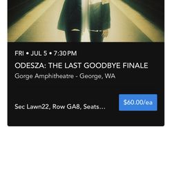 1 Tix Odesza At The Gorge Today Friday 