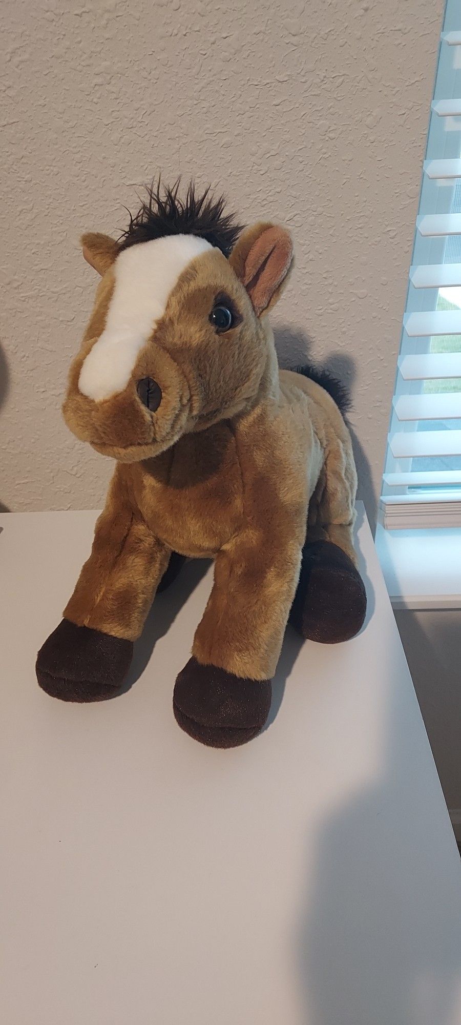 Build A Bear Horse Tan Brown Hooves White Nose Plush Stuffed Animal Toy 18”