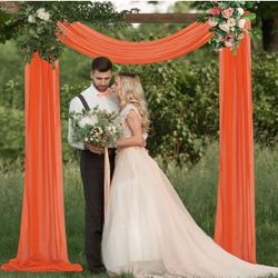 Arch Draping Orange For Backdrop 