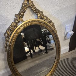 Vintage Gold Mirror With Bow 