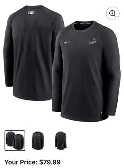 Los Angeles Dodgers Nike Authentic Collection Logo Performance Long Sleeve T-Shirt - Black