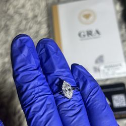 2 Ct VVS Lab Diamond Marquise Solitaire Ring 14k White Gold S925