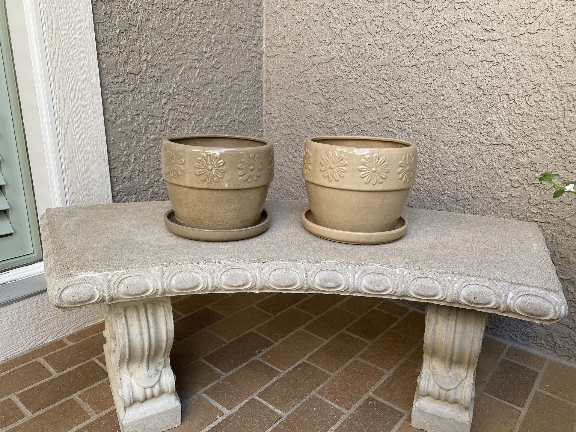 REDUCED TO SELL - 2 Ceramic Planter Pots - Indoor Or Outdoor 