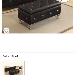 Kings Brand Furniture Storage Bench, Black