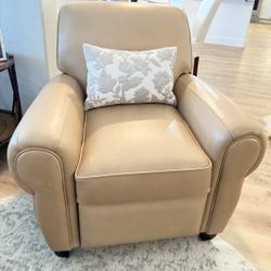 Ballard Designs Paris Leather Recliner Almond