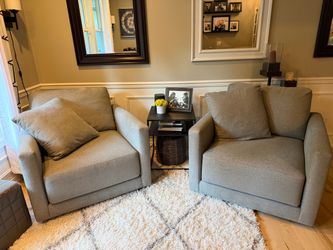 Pair of Crate & Barrel Gather Swivel Chairs – Excellent Condition