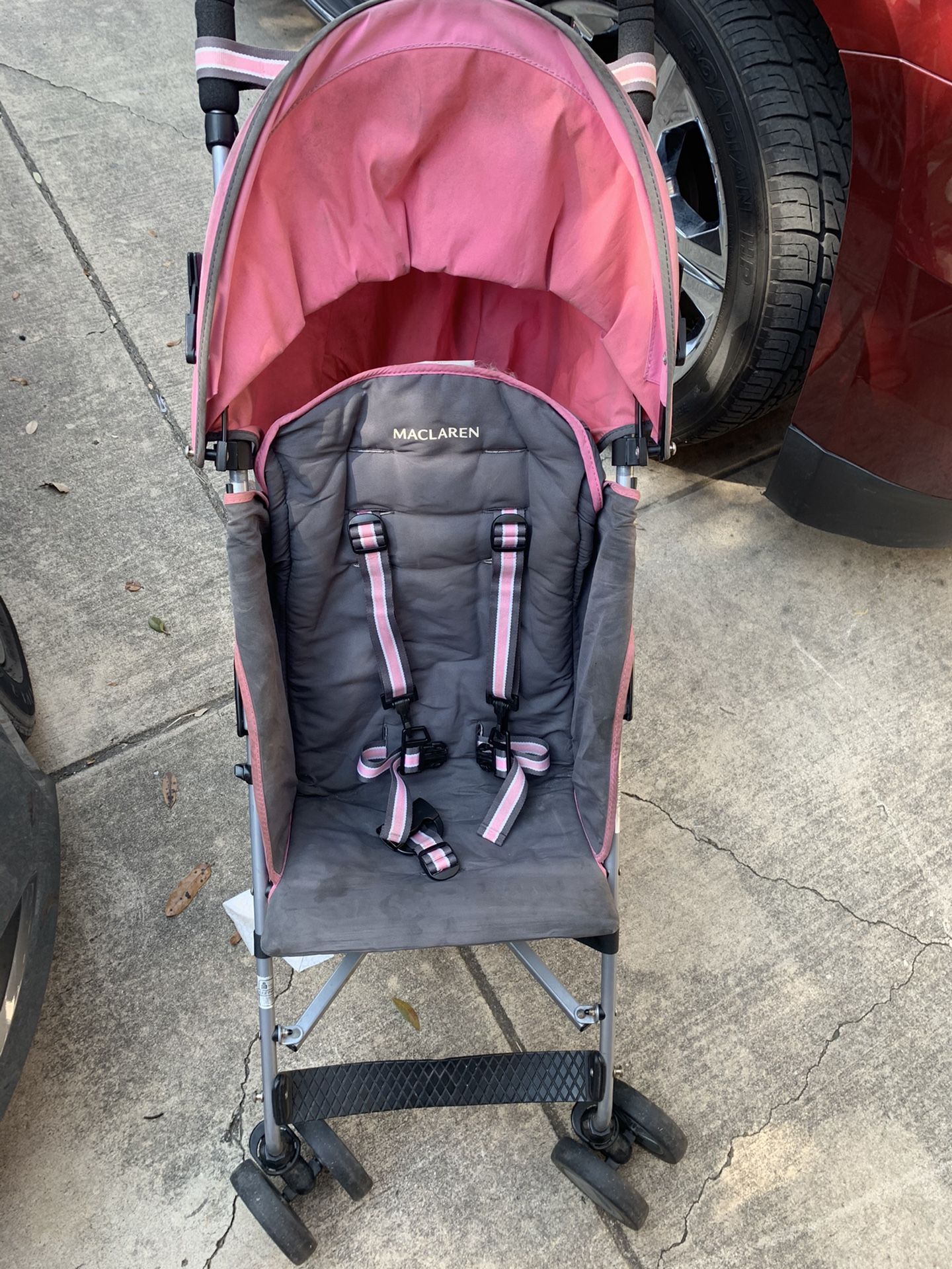 Maclaren pink stroller