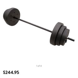 CAP vinyl Weigh Set 100 Lbs/ Barbell/ Weight Plates