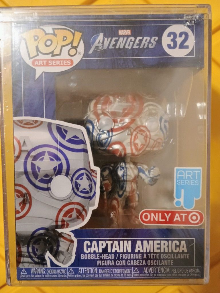 Funko Pop Captain America Art Series Figure With Sealed Case