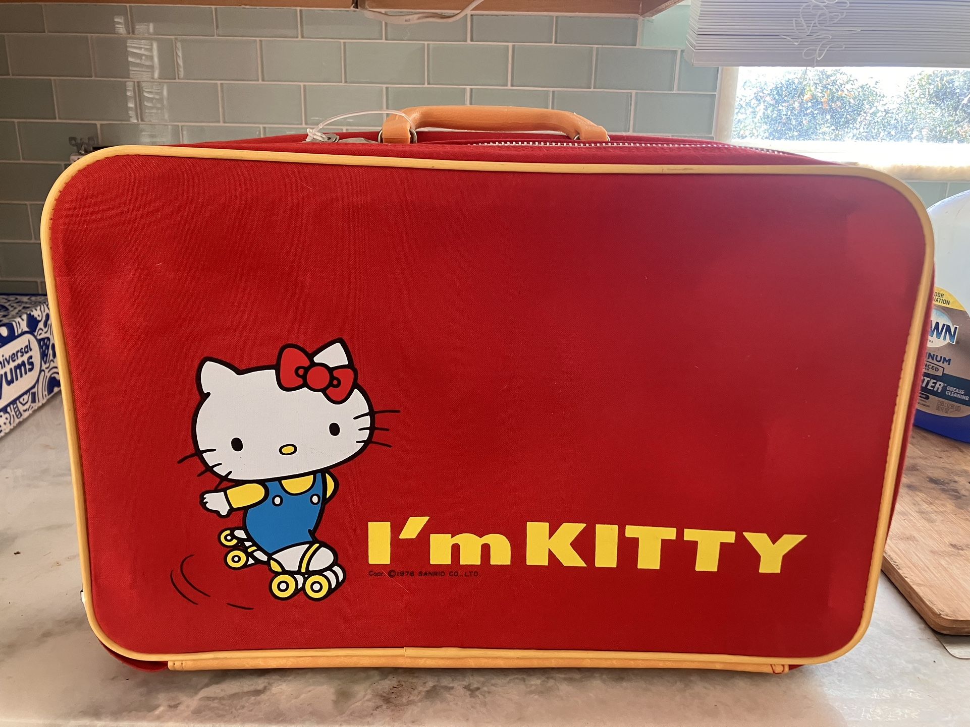 Hello I'm Kitty Suitcase Vintage Red Roller Skates 1976 Sanrio 70s Case