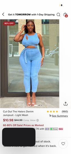 Denim Jump Suit plus size