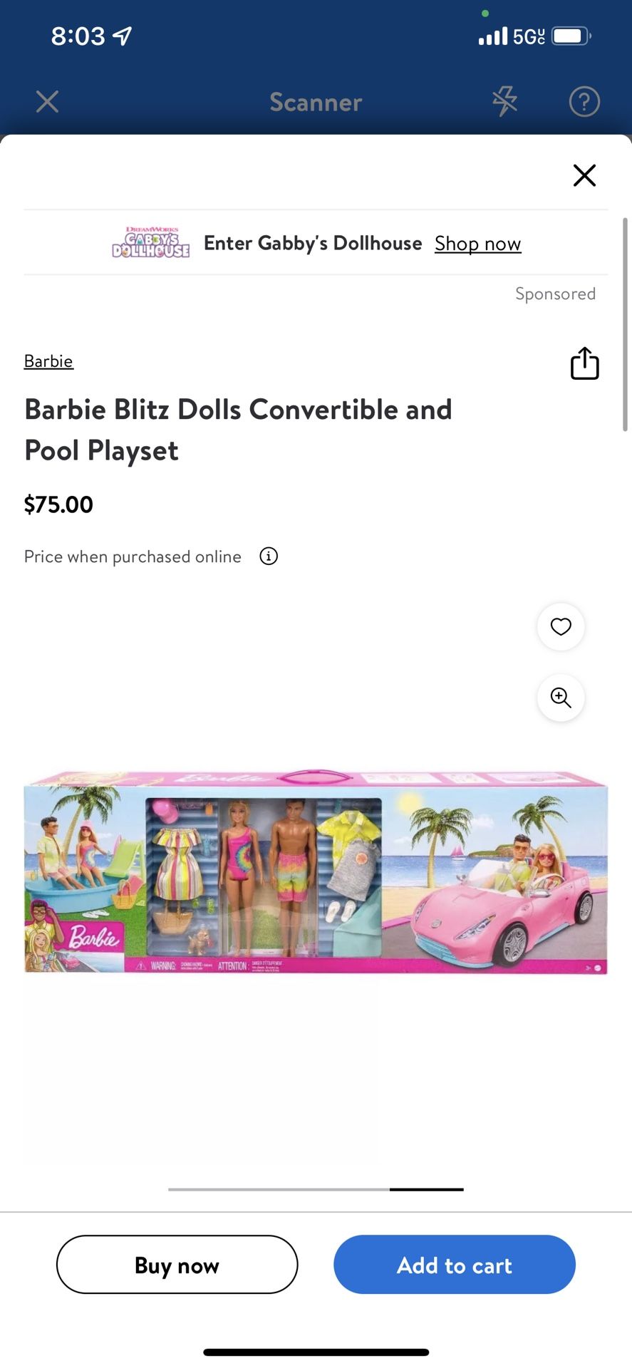 Barbie Blitz Dolls Convertible and Pool Playset