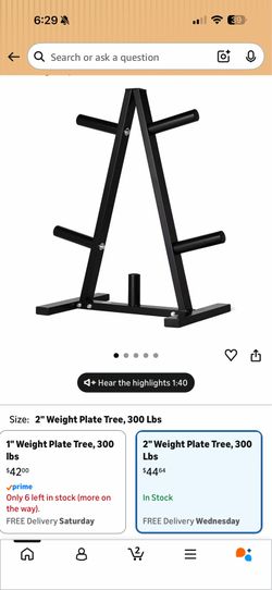Amazon Basics Olympic 2-Inch Weight Plate Rack – 300lb Capacity