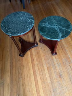 Marble top tables set