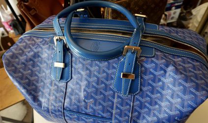 GOYARD Boeing 45 Boston Travel Bag Blue PVC Leather Unisex Used F/S from  Japan
