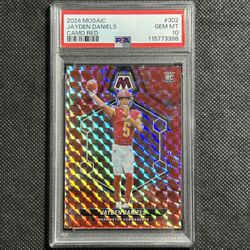2024 Panini Mosaic #302 Jayden Daniels Camo Red RC Commanders PSA 10 Gem Mint🔥🔥🔥