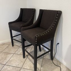 2 Dark Grey Bar Stools 