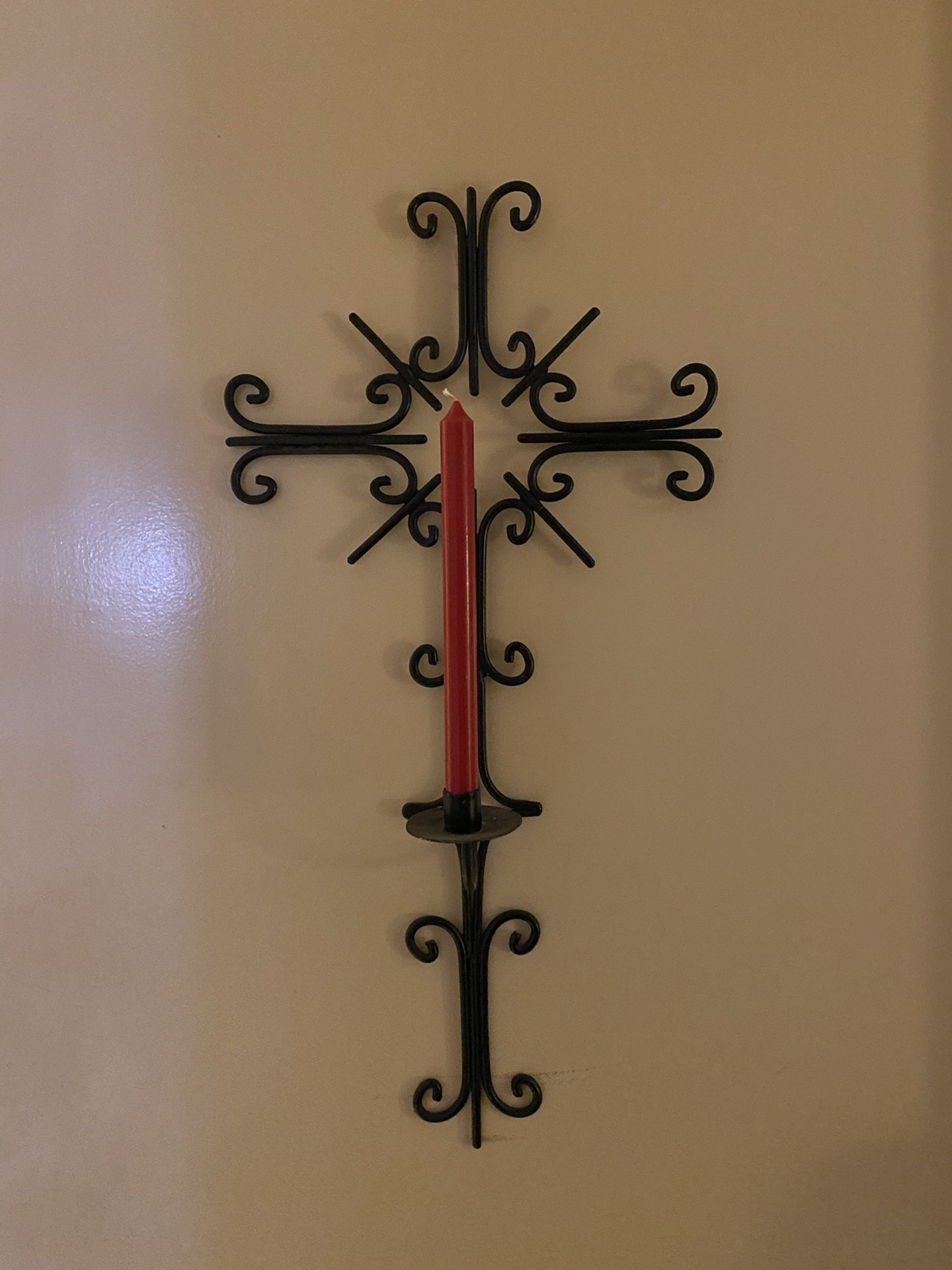 Metal Cross Wall Candle Holder