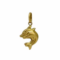 Pendant yellow gold 18k. Dolphins