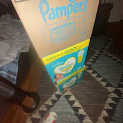 4 Boxes Of Size1 Pampers Baby Clothes For Boy 0-3 And 6 Months And More Baby Stuff Plus A Laptop 