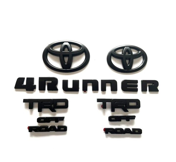 Overlay ! New 2014-2024 Toyota 4Runner TRD Off Road Matte Black Out Emblem Kit