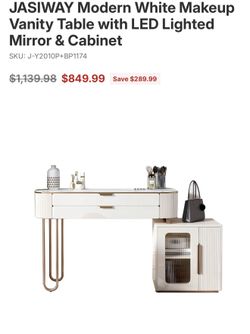 Brand new Modern White Makeup Vanity Table
