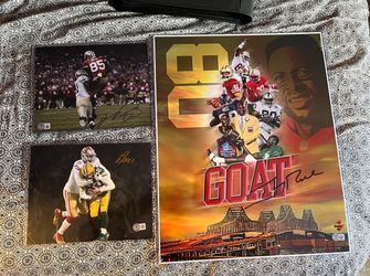 49ers signed posters , autograph Jerry rice , Vernon Davis , Arik armstead