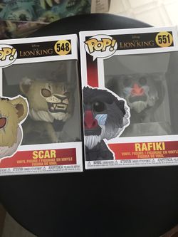 Disney lion king Funko pops scar rafiki