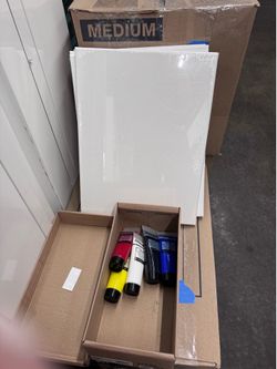 3 new painting canvases and 5 acrylic paint tubes