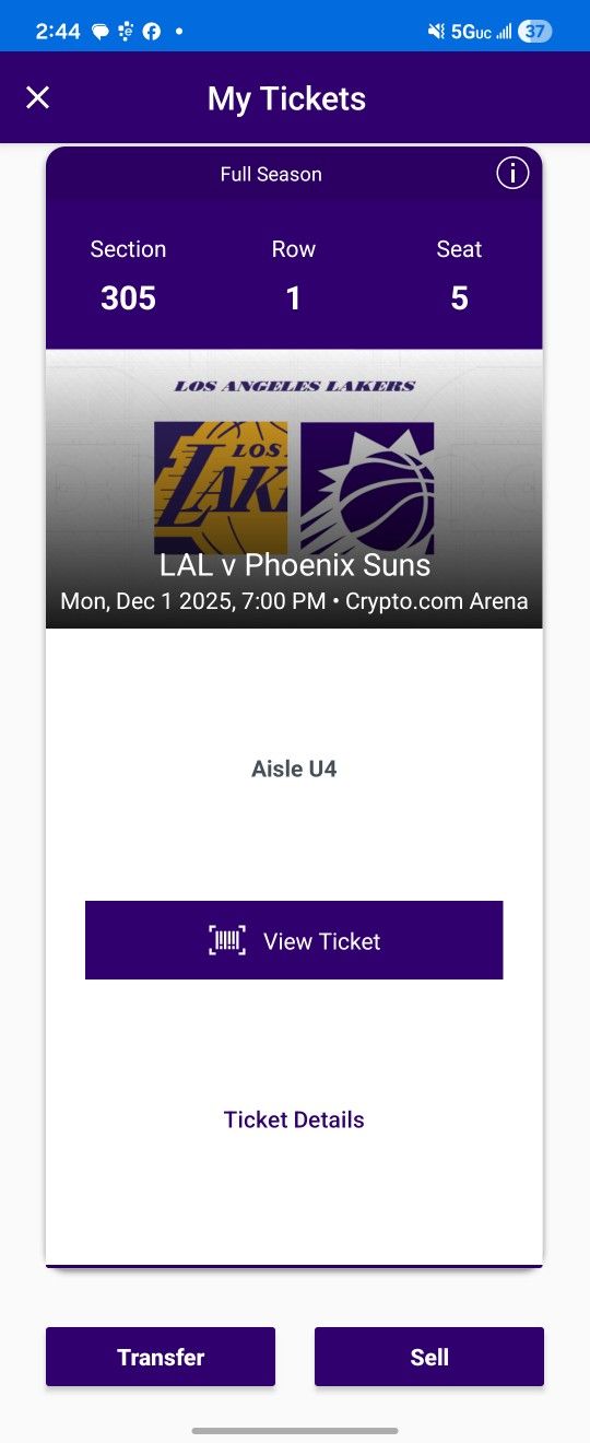 Lakers Ticket