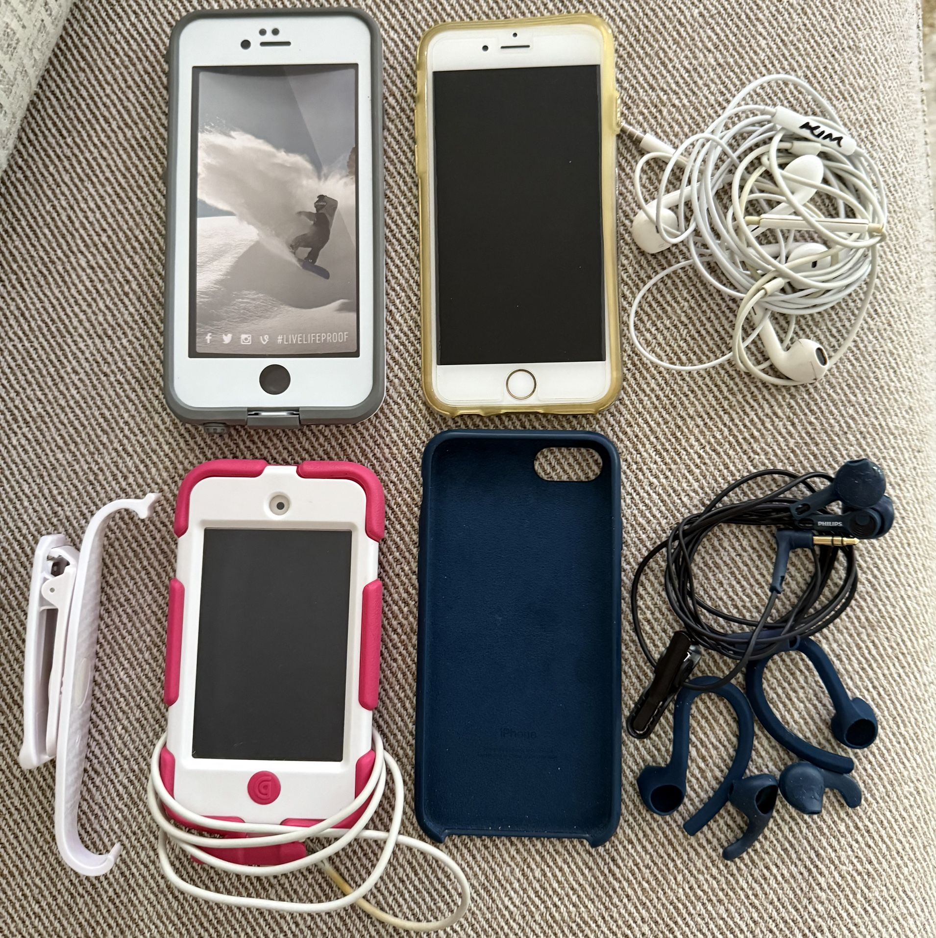 Lot-Apple IPhone 6S & ITouch, Cases, Earbuds, Etc.