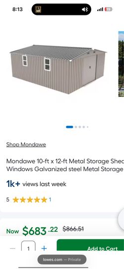 12x10 Metal Storage Shed