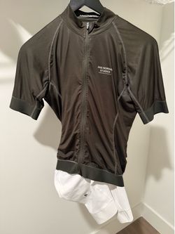 Pas Normal Studios Men's Mechanism Olive Green Jersey And White Bib