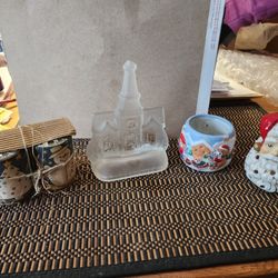 4 CHRISTMAS CANDLE HOLDERS  IN GREAT CONDITION 