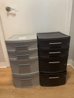 Grey And Brown Storage Drawers