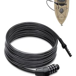 NDakte Bike Lock, Extra Long Straight Cable Lock(6ft to 27ft) with Resettable Combination, Unique Male Narrow Designed to Especially Suitable for Kaya