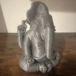 Screen Printed Ganesha elephant (Silver) 