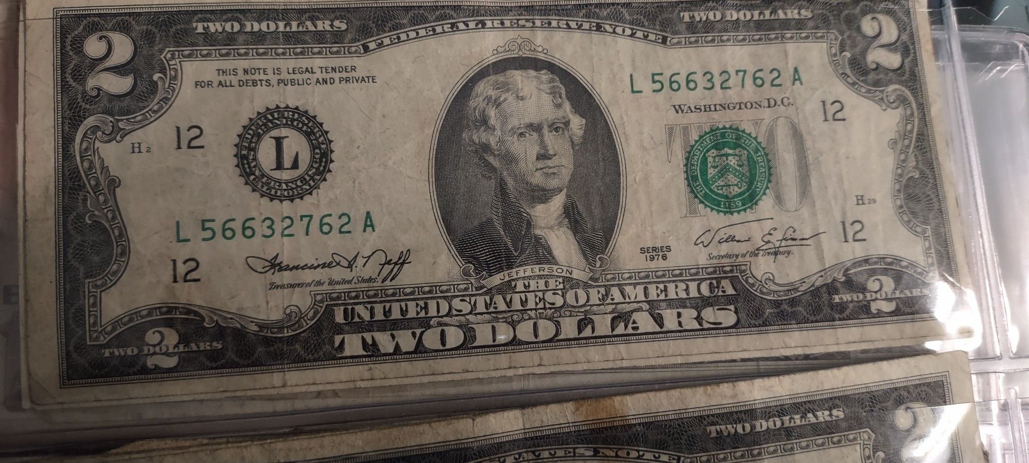 $2 Dollar Bill 1976