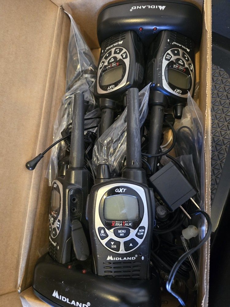 4x Midland GXT1000 Walkie Talkies