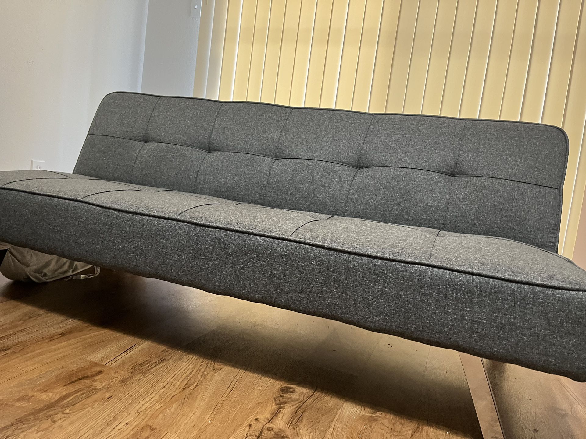 Charcoal Grey Fabric Couch Futon
